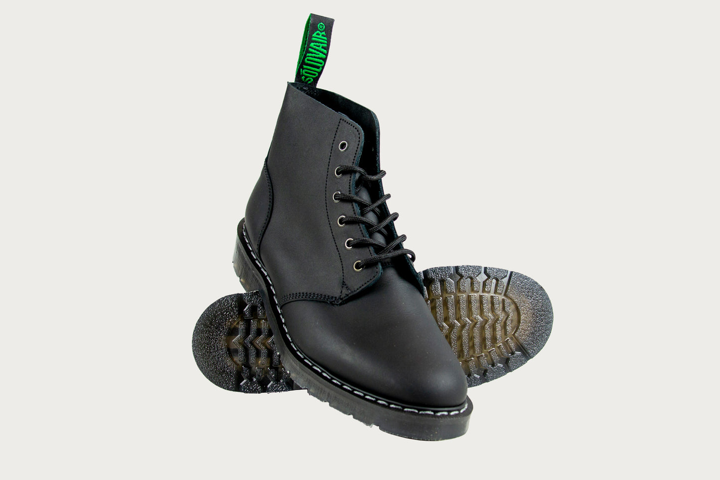 Solovair Astronaut 6-Eye Boot in Black Greasy