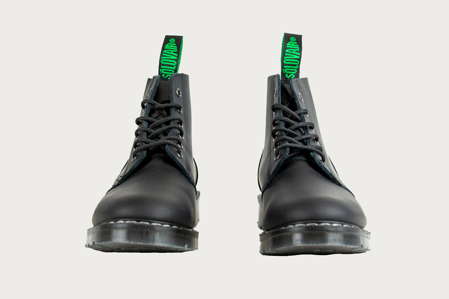 Solovair Astronaut 6-Eye Boot in Black Greasy