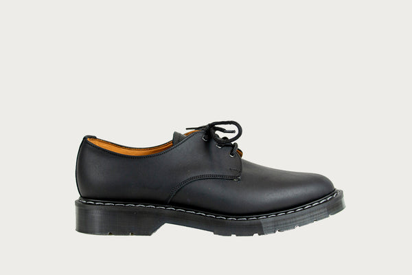 Solovair Gibson 3-Eye Shoe in Black Greasy – Heddels