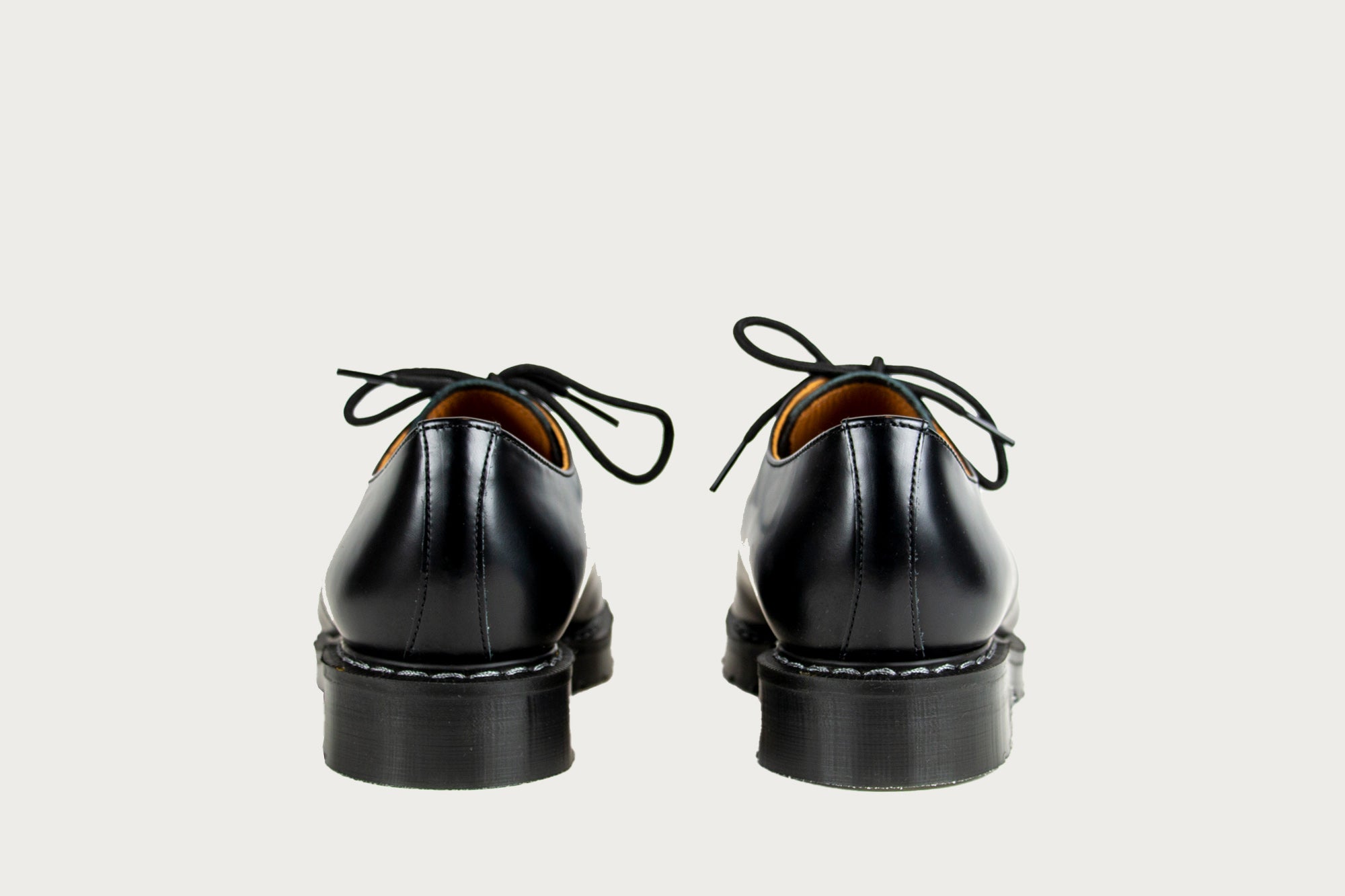 Solovair Gibson 3-Eye Shoe in Hi-Shine Black