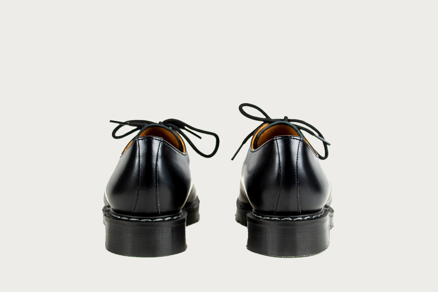 Solovair Gibson 3-Eye Shoe in Hi-Shine Black