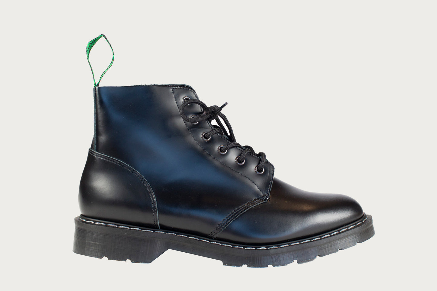 Solovair Astronaut 6-Eye Boot in Hi-Shine Black