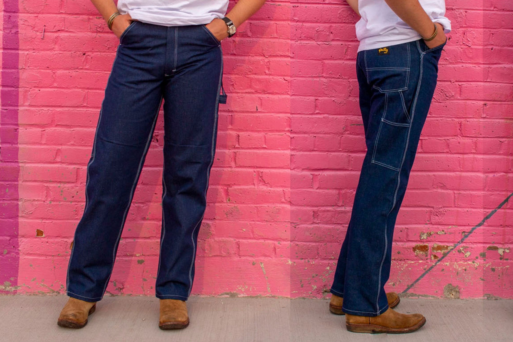 American Made Painter Pant Dungaree Jean Two Layers on Legs SECOND